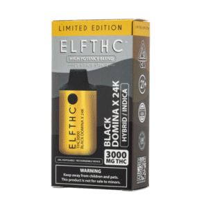ELF THC Black Domina x 24k THC3000 Delta 8 Hybrid/Indica Vape 3G