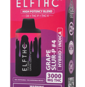 ELF THC Grape Slur-P #4 THC3000 Delta 8 Hybrid/Indica Vape 3G