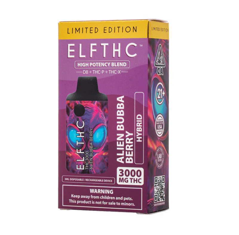 ELF THC Alien Bubba Berry THC3000 Delta 8 Hybrid Vape 3G