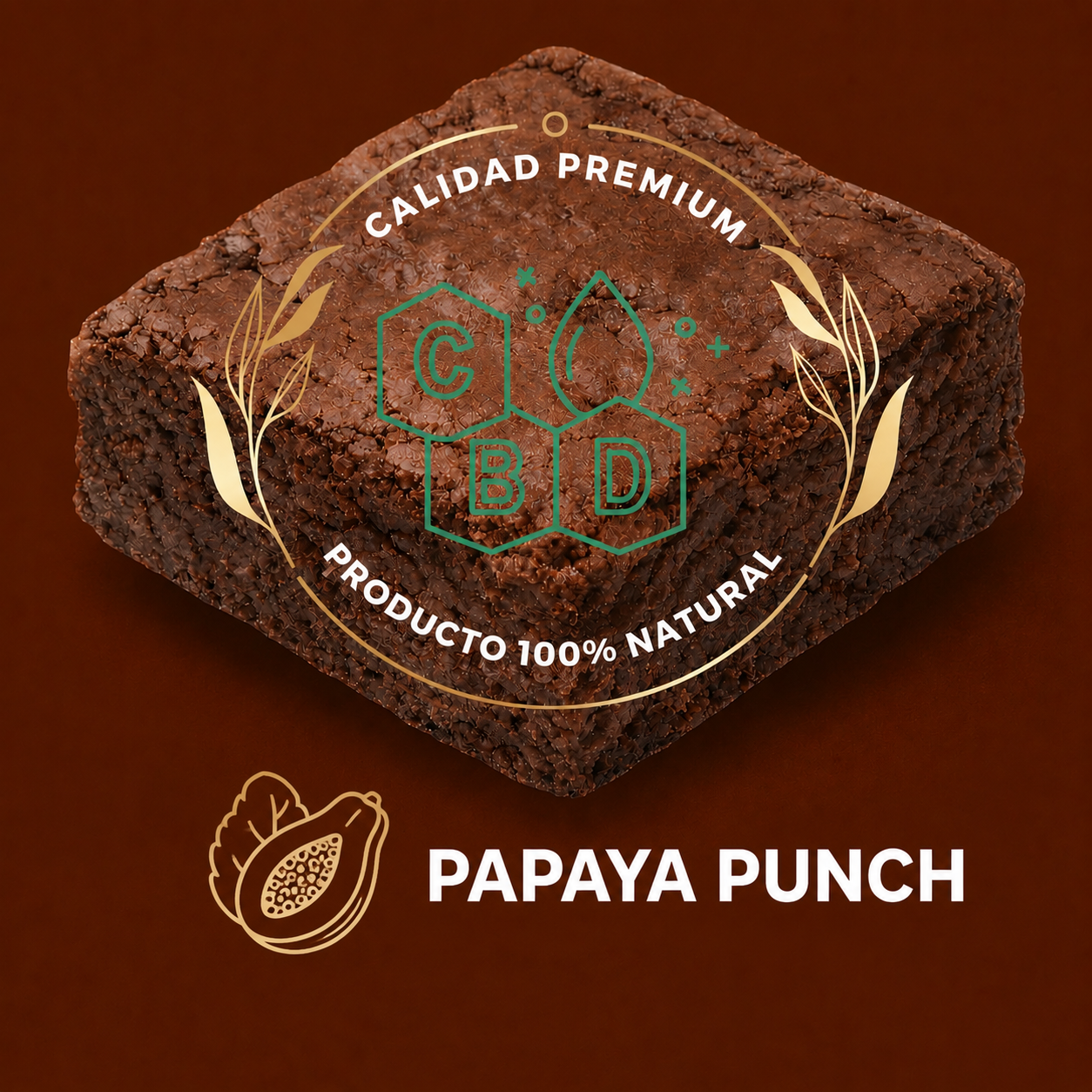 Brownie CBD NATURAL 100% THC - PAPAYA PUNCH 167mg