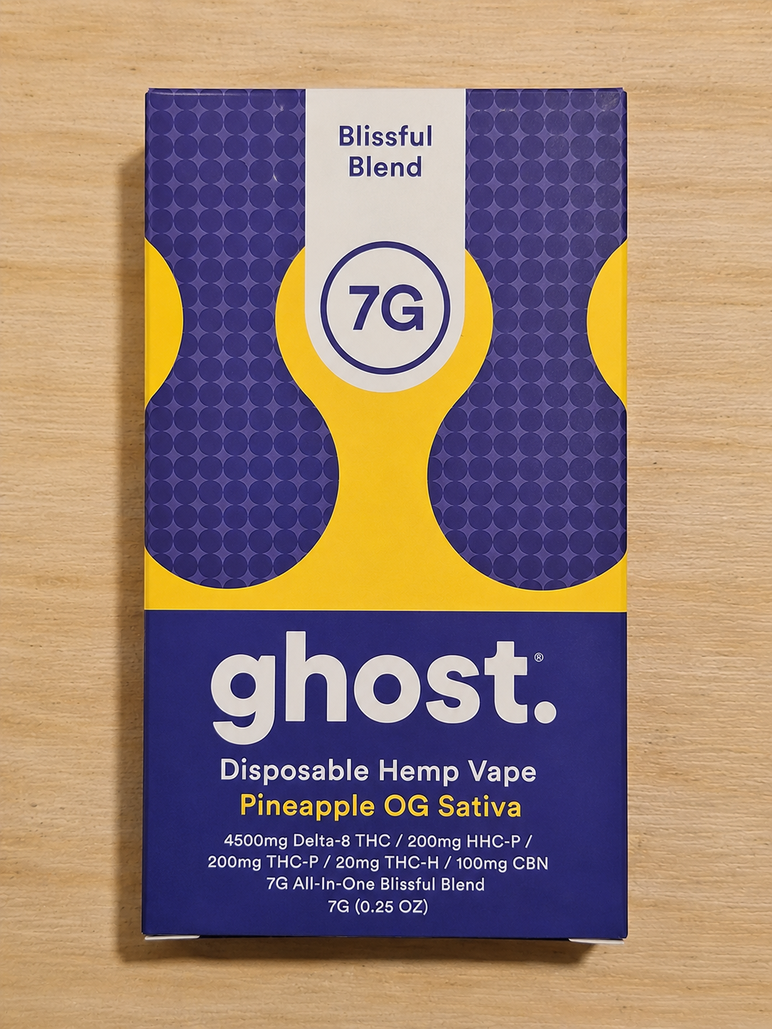 Ghost Pineapple OG Sativa Blissful Blend 7G Disposable Hemp Vape