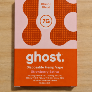 Ghost Strawberry Sativa Blissful Blend 7G Disposable Hemp Vape